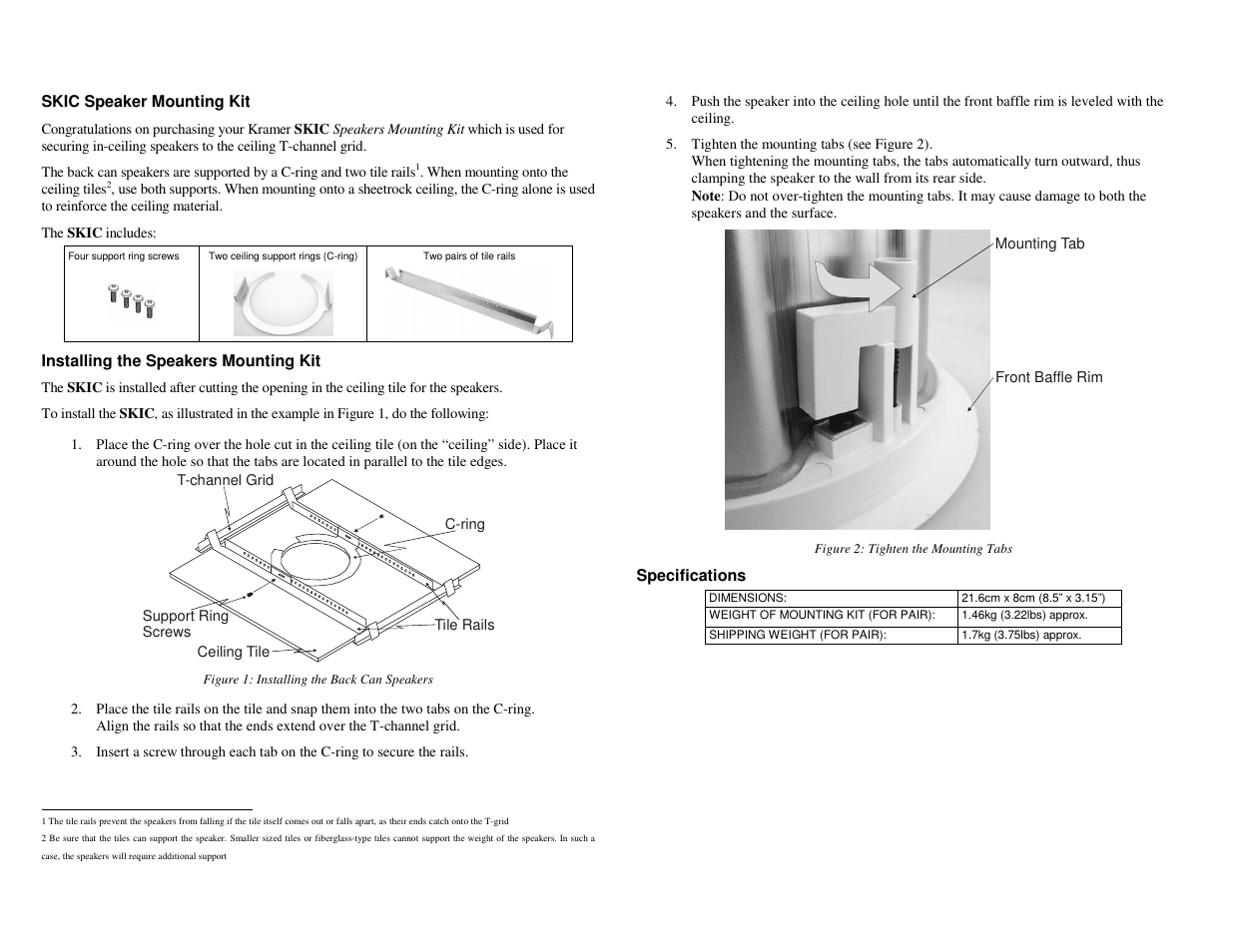 Kramer Electronics SKIC User Manual | 2 pages