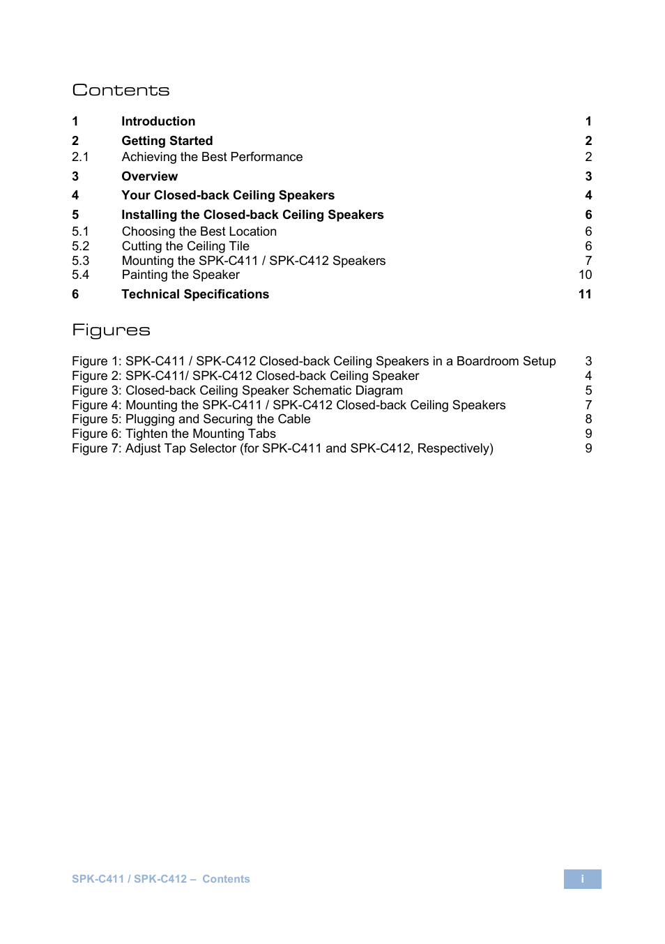Kramer Electronics SPK-C411(PAIR) User Manual | Page 3 / 20