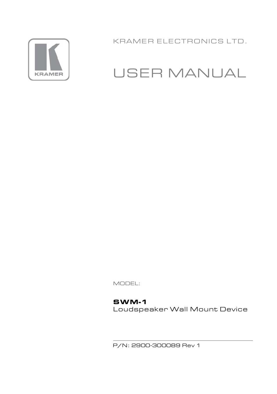Kramer Electronics SWM-1 User Manual | 15 pages