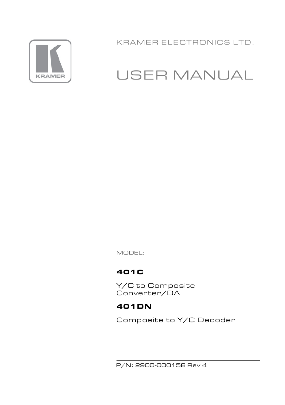 Kramer Electronics 401DN User Manual | 14 pages