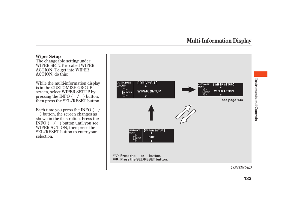 Multi-information display | Acura 2008 RL User Manual | Page 139 / 502