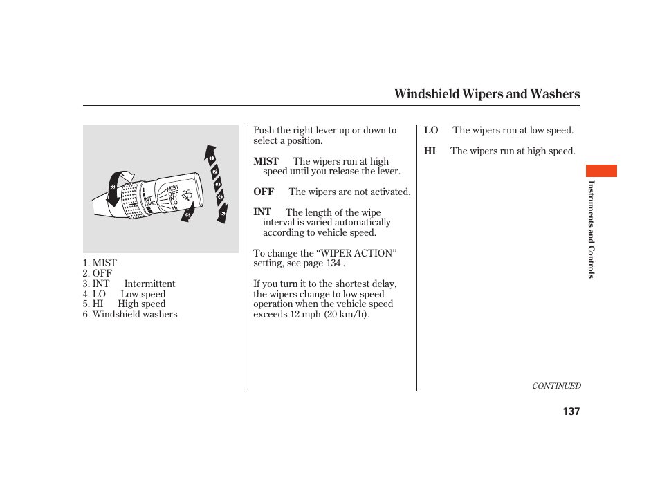 Windshield wipers and washers | Acura 2008 RL User Manual | Page 143 / 502