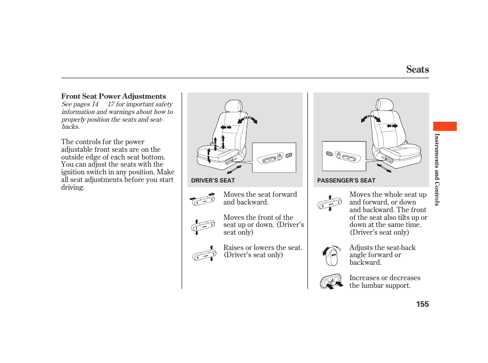 Seats | Acura 2008 RL User Manual | Page 161 / 502