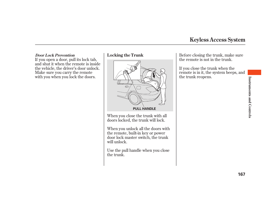 Keyless access system | Acura 2008 RL User Manual | Page 173 / 502