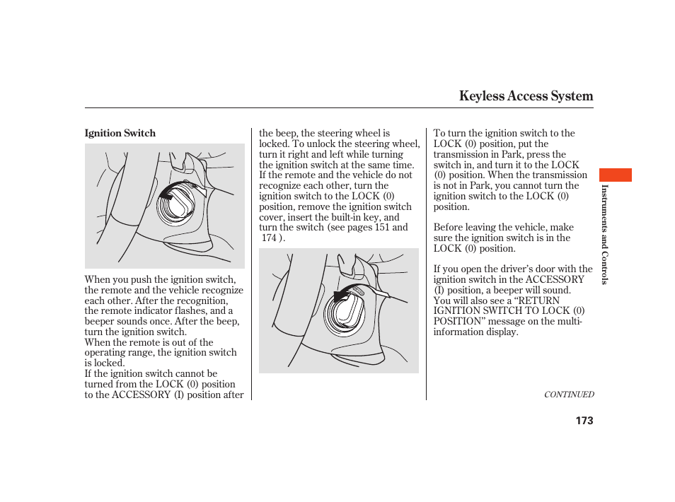 Keyless access system | Acura 2008 RL User Manual | Page 179 / 502