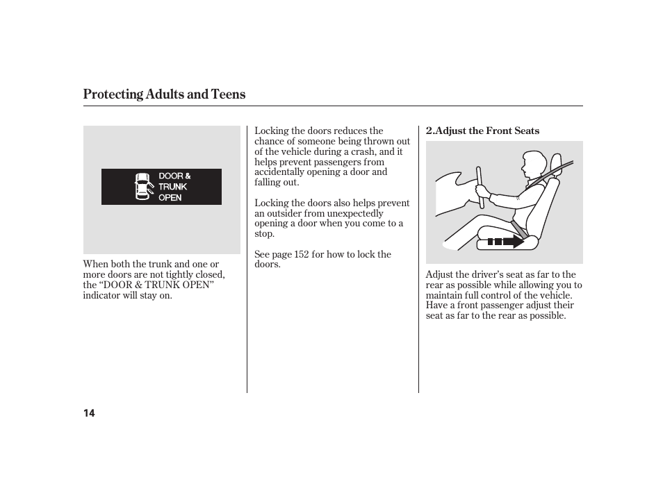 Protecting adults and teens | Acura 2008 RL User Manual | Page 20 / 502