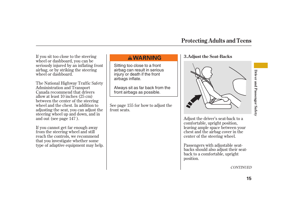 Protecting adults and teens | Acura 2008 RL User Manual | Page 21 / 502