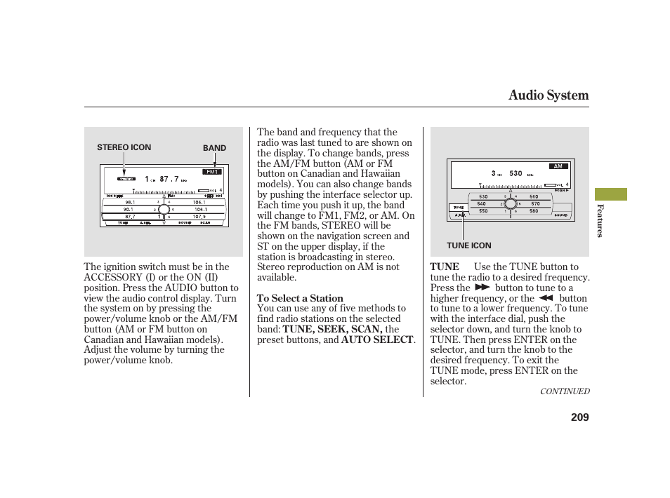 Audio system | Acura 2008 RL User Manual | Page 215 / 502