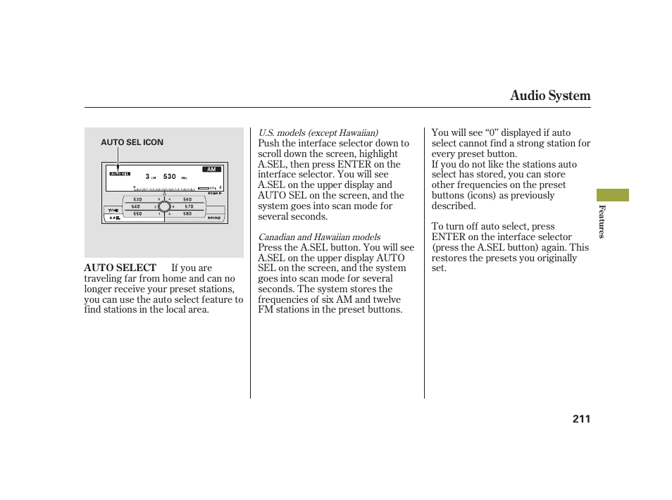Audio system | Acura 2008 RL User Manual | Page 217 / 502