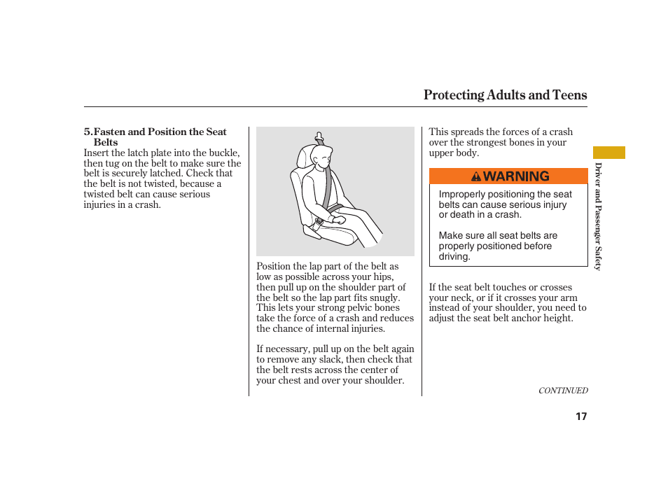 Protecting adults and teens | Acura 2008 RL User Manual | Page 23 / 502