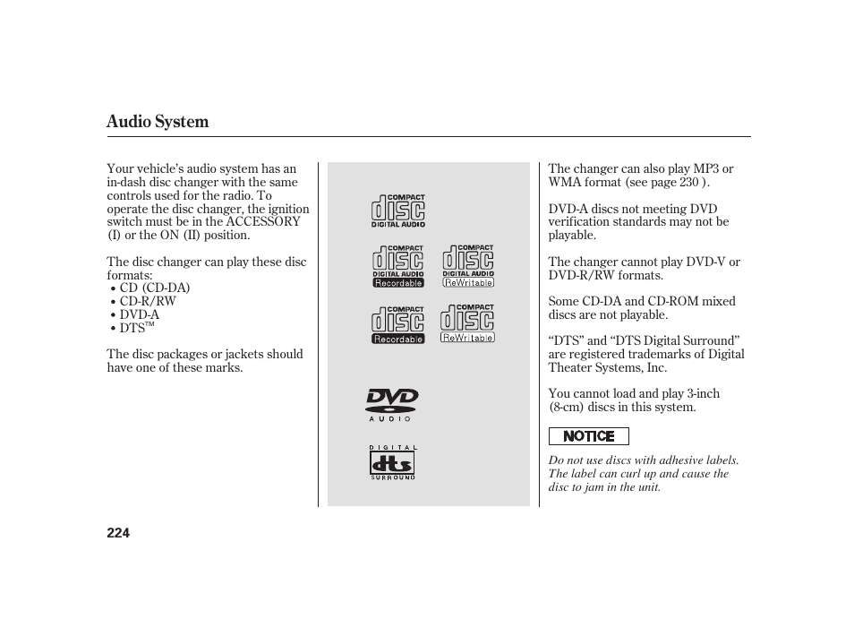 Audio system | Acura 2008 RL User Manual | Page 230 / 502
