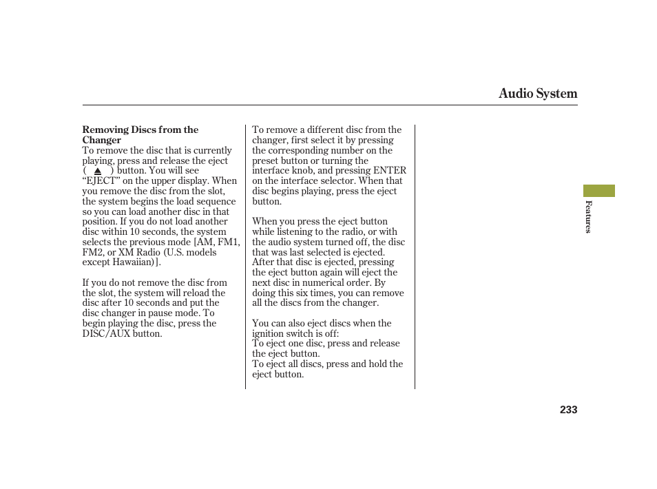 Audio system | Acura 2008 RL User Manual | Page 239 / 502