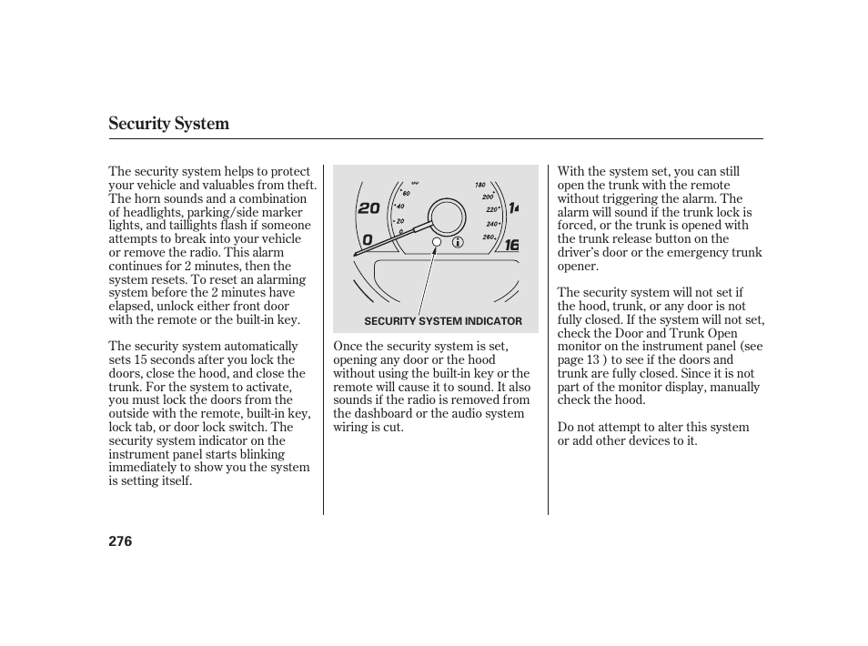 Security system | Acura 2008 RL User Manual | Page 282 / 502