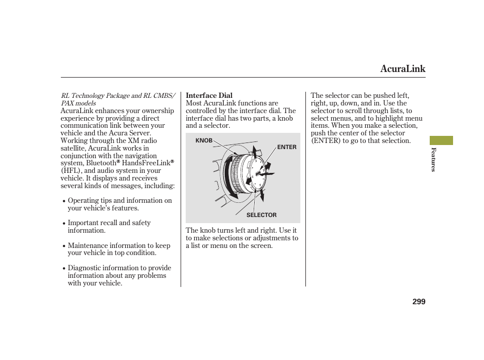 Acuralink | Acura 2008 RL User Manual | Page 305 / 502