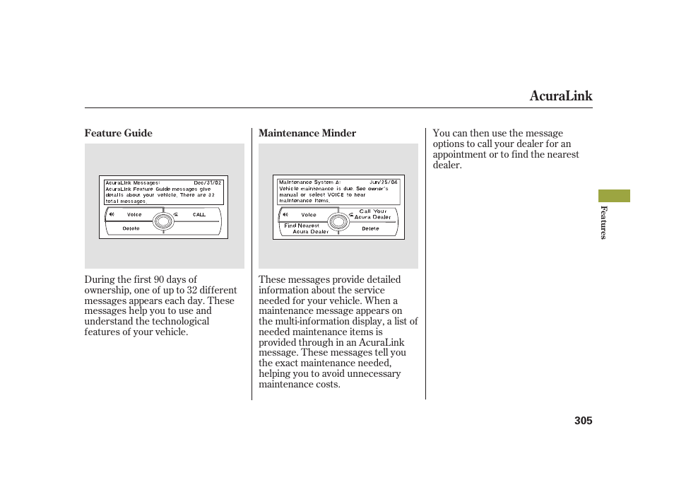Acuralink | Acura 2008 RL User Manual | Page 311 / 502