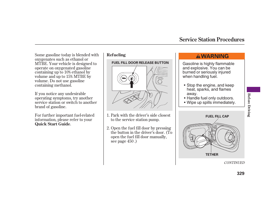 Service station procedures | Acura 2008 RL User Manual | Page 335 / 502