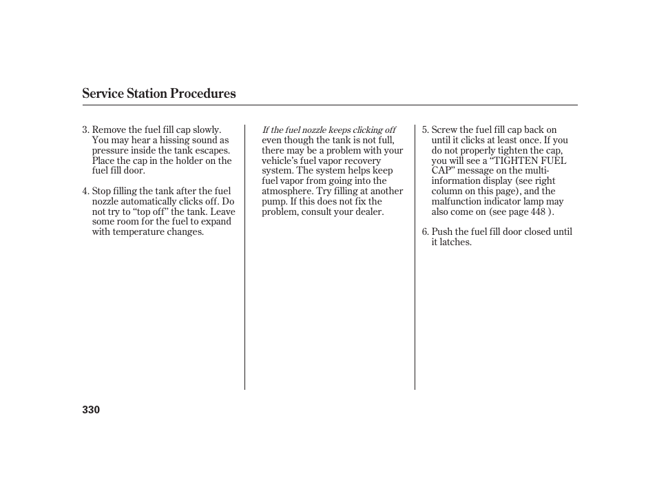 Service station procedures | Acura 2008 RL User Manual | Page 336 / 502