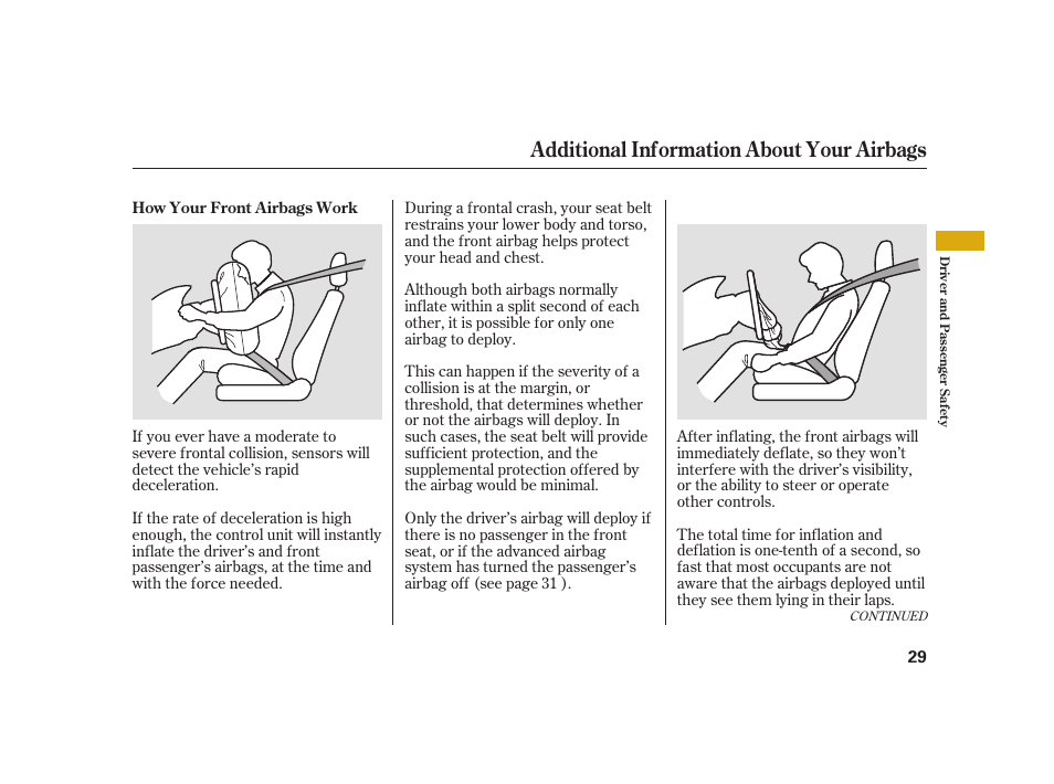 Additional information about your airbags | Acura 2008 RL User Manual | Page 35 / 502