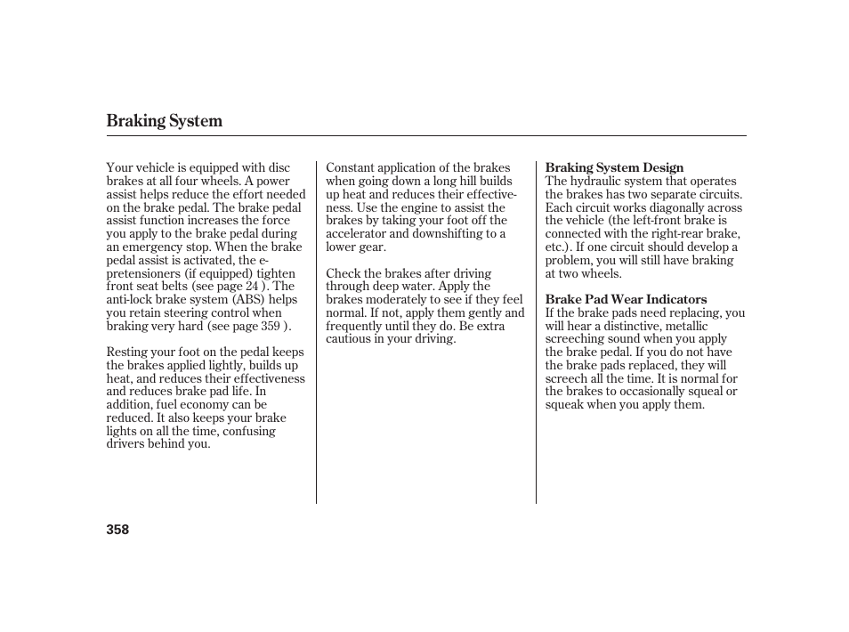 Braking system | Acura 2008 RL User Manual | Page 364 / 502