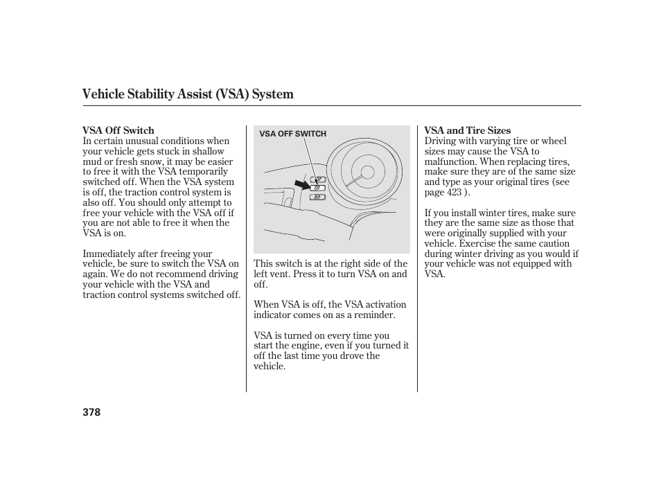 Vehicle stability assist (vsa) system | Acura 2008 RL User Manual | Page 384 / 502