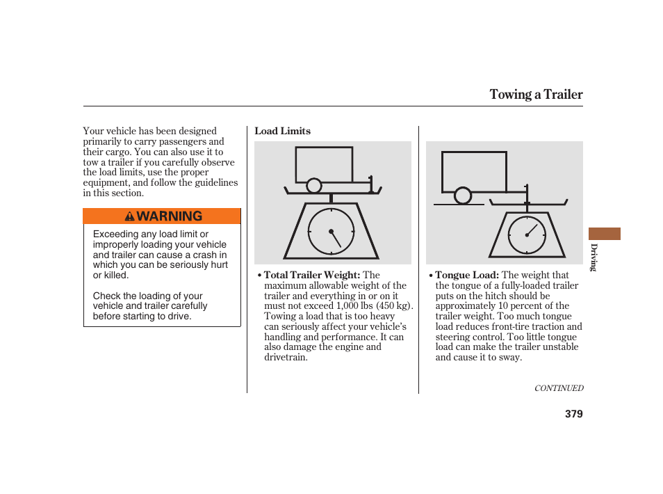 Towing a trailer | Acura 2008 RL User Manual | Page 385 / 502