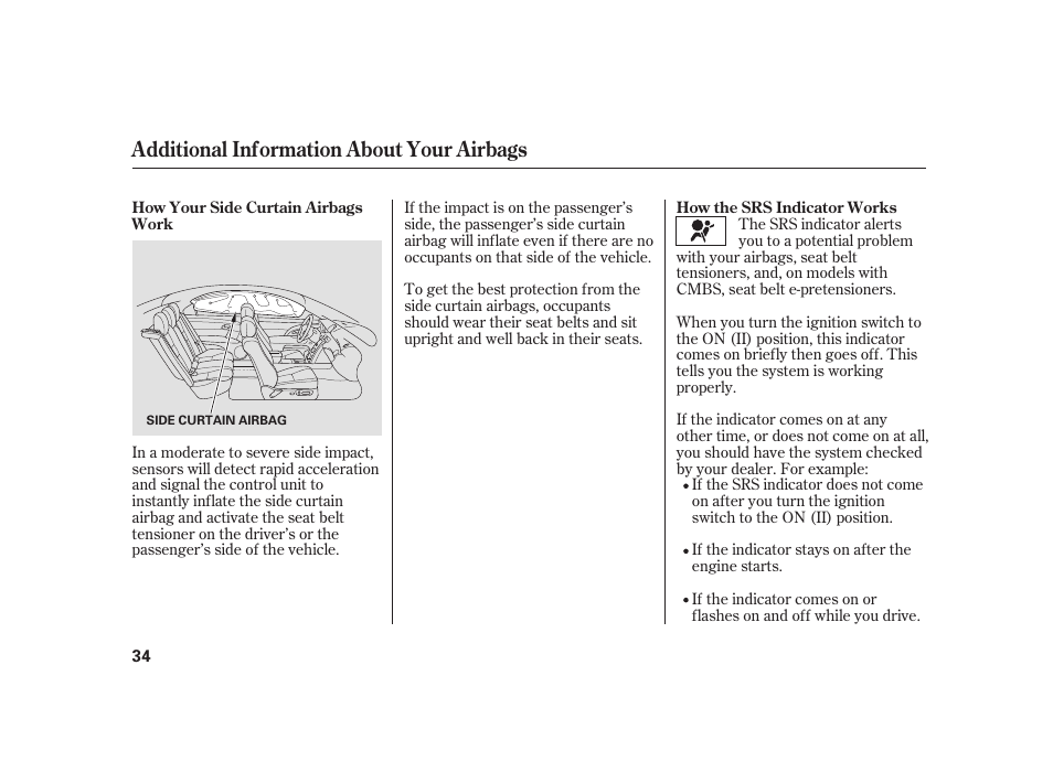 Additional information about your airbags | Acura 2008 RL User Manual | Page 40 / 502