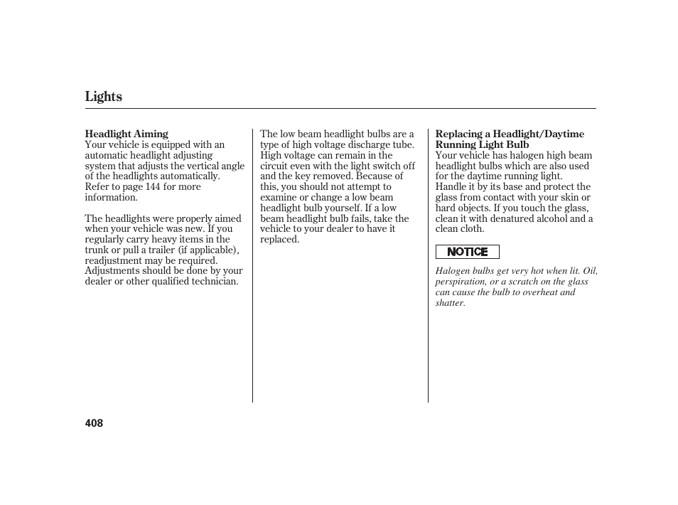 Lights | Acura 2008 RL User Manual | Page 414 / 502