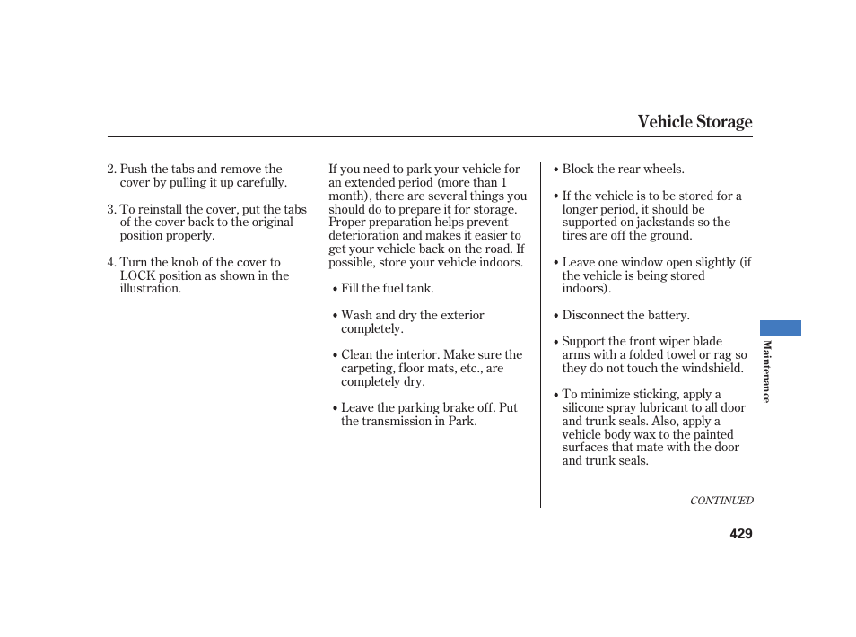 Vehicle storage | Acura 2008 RL User Manual | Page 435 / 502