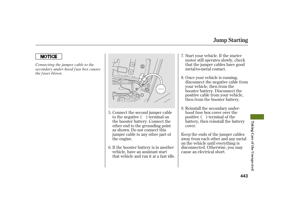 Jump starting | Acura 2008 RL User Manual | Page 449 / 502