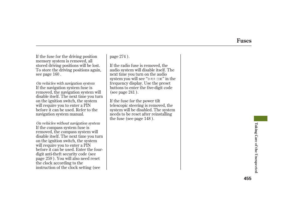 Fuses | Acura 2008 RL User Manual | Page 461 / 502