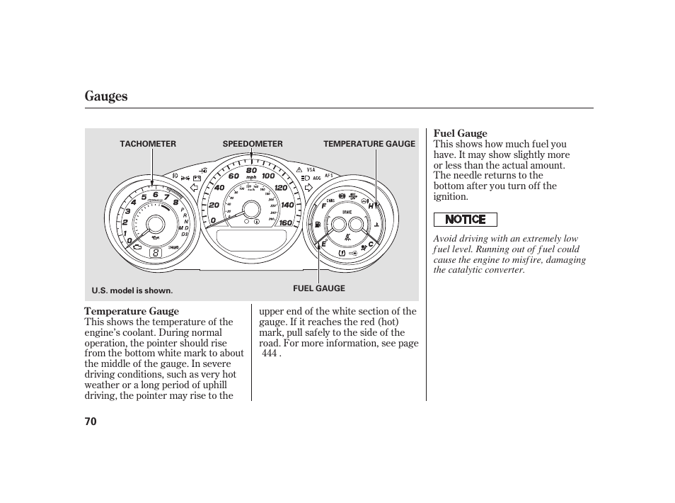 Gauges | Acura 2008 RL User Manual | Page 76 / 502