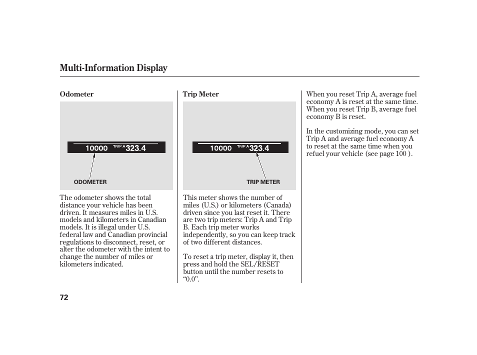 Multi-information display | Acura 2008 RL User Manual | Page 78 / 502