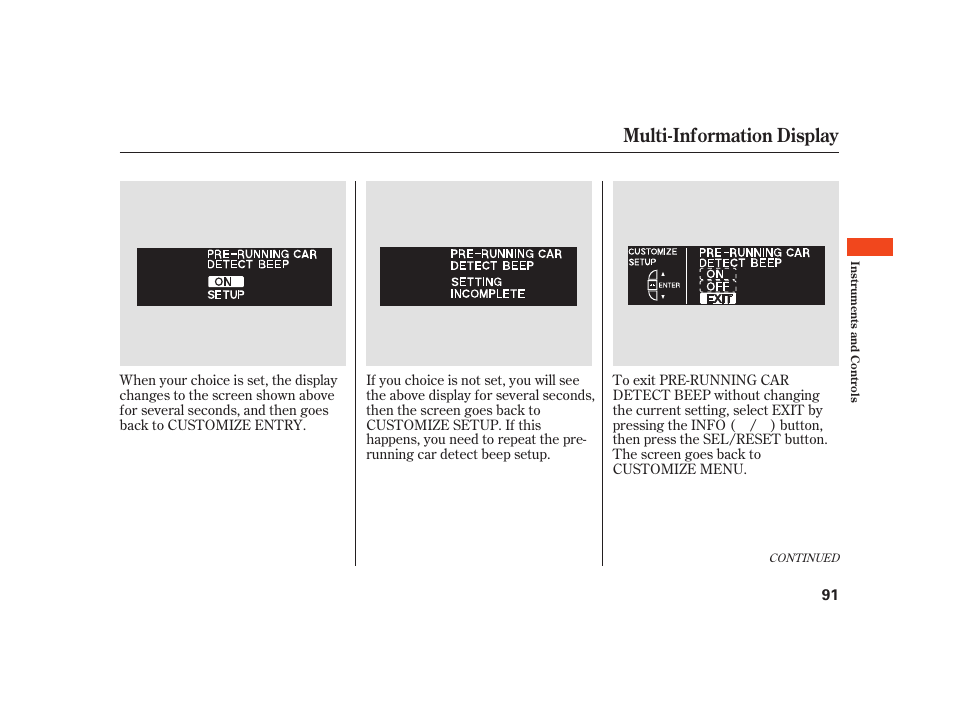 Multi-information display | Acura 2008 RL User Manual | Page 97 / 502