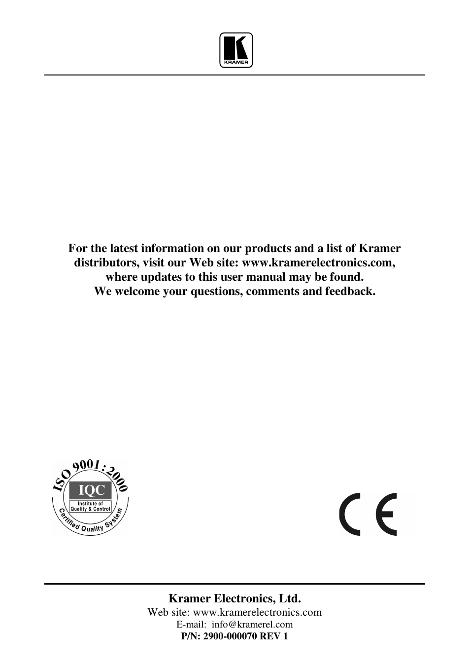 Kramer Electronics 466 User Manual | Page 15 / 15