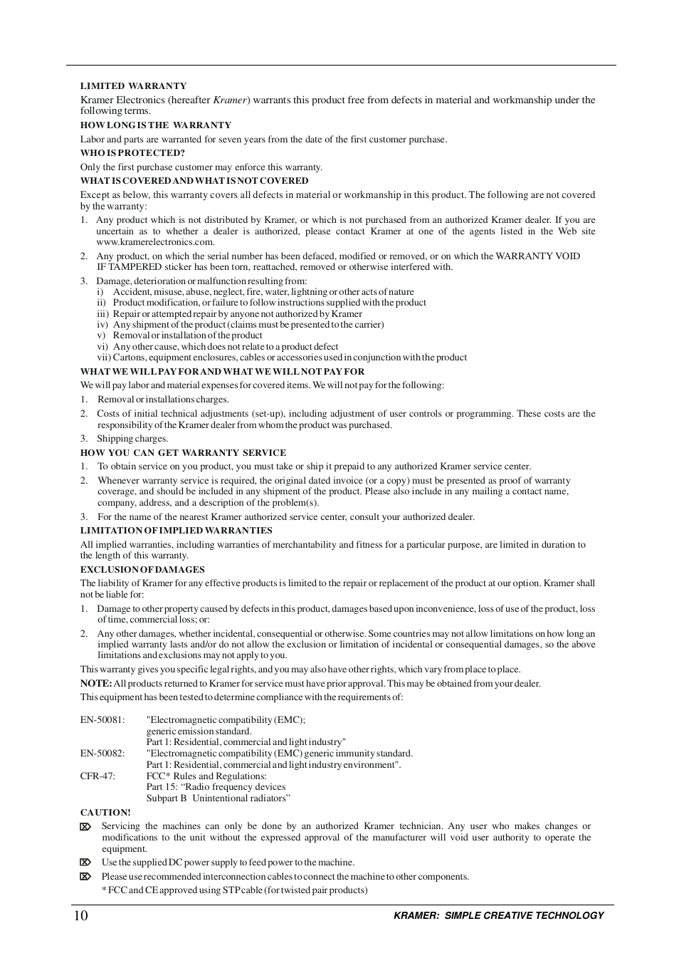 Kramer Electronics 6809HD User Manual | Page 12 / 13