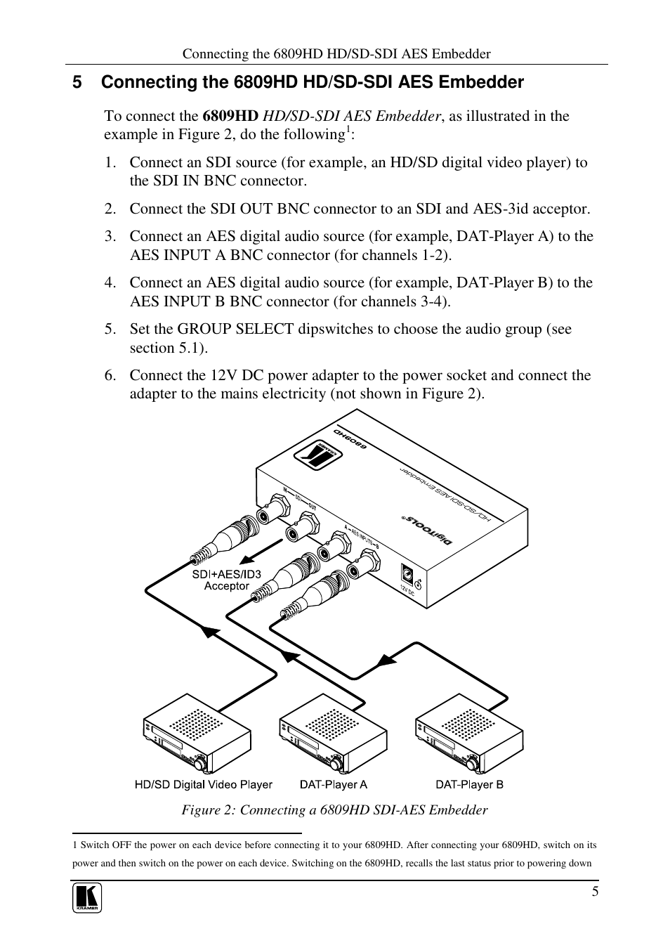 Kramer Electronics 6809HD User Manual | Page 7 / 13