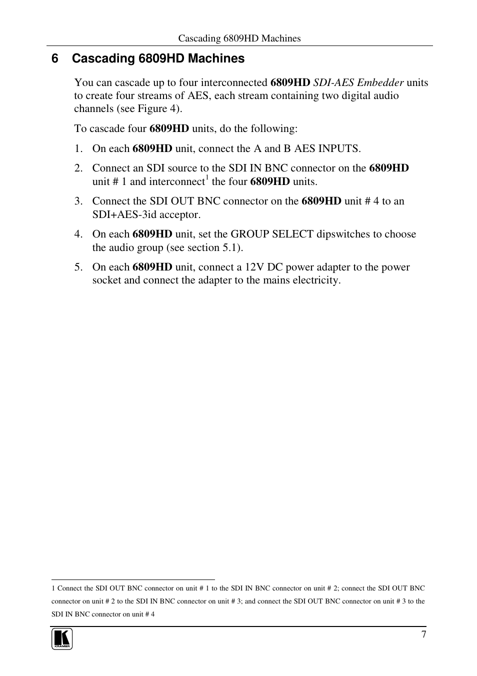 Kramer Electronics 6809HD User Manual | Page 9 / 13