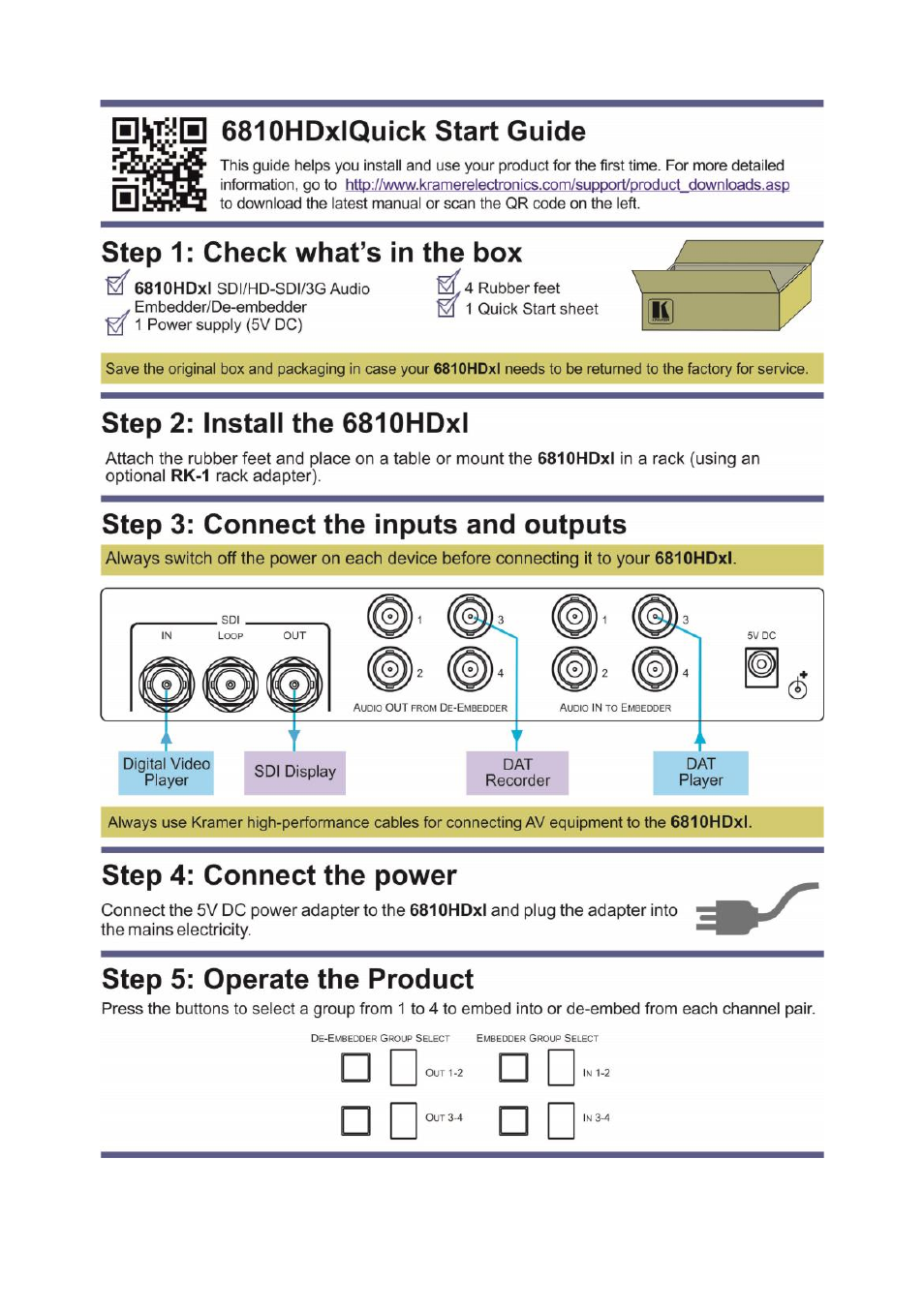 Kramer Electronics 6810HDxl User Manual | Page 2 / 14
