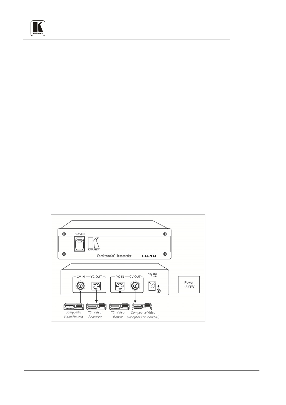 5 audio level control (fc-4208 only), 10 typical applications, 1 interfacing between two video formats | Kramer electronics ltd. 14 | Kramer Electronics FC-10 User Manual | Page 17 / 26