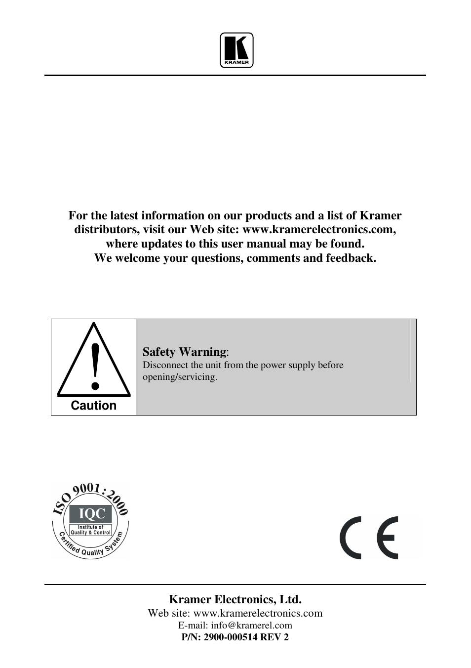Kramer Electronics FC-10Dxl User Manual | Page 10 / 10