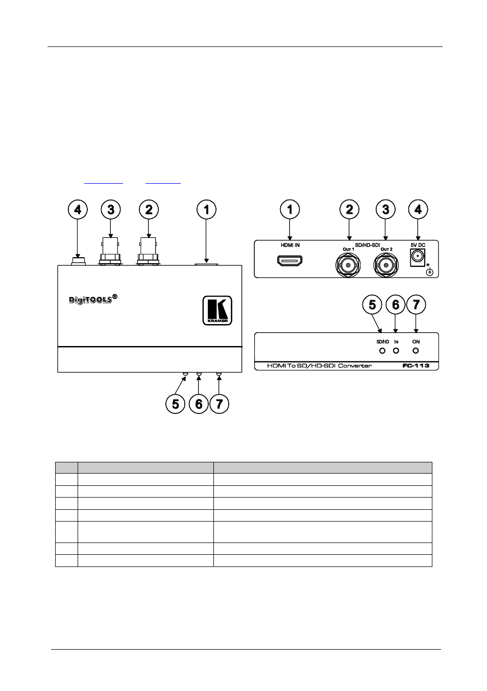 4 defining the fc-113 hdmi to sd/hd-sdi converter, Defining the fc-113 hdmi to sd/hd-sdi converter, Figure 1: fc-113 hdmi to sd/hd-sdi converter | 4defining the fc-113 hdmi to sd/hd-sdi converter | Kramer Electronics FC-113 User Manual | Page 6 / 10