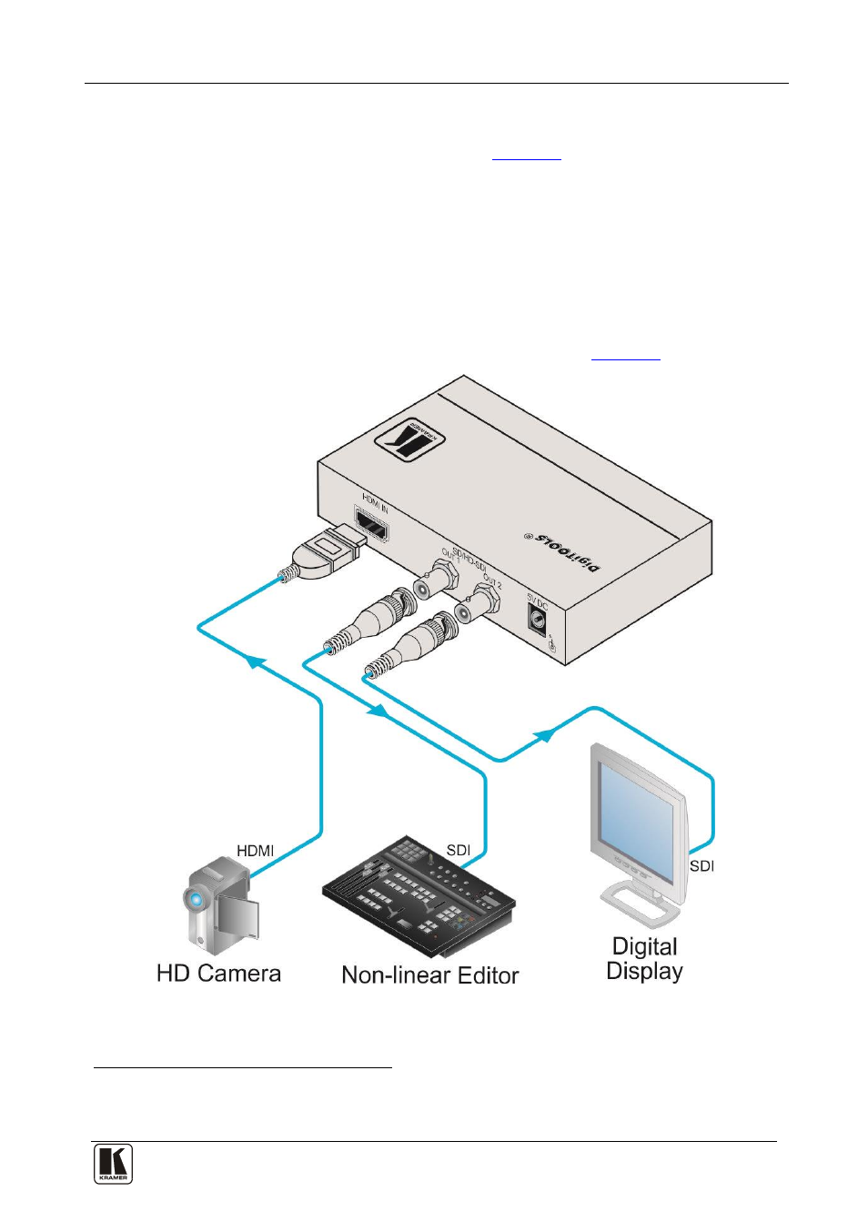 Connecting the fc-113 hdmi to sd/hd-sdi converter, 5connecting the fc-113 hdmi to sd/hd-sdi converter | Kramer Electronics FC-113 User Manual | Page 7 / 10