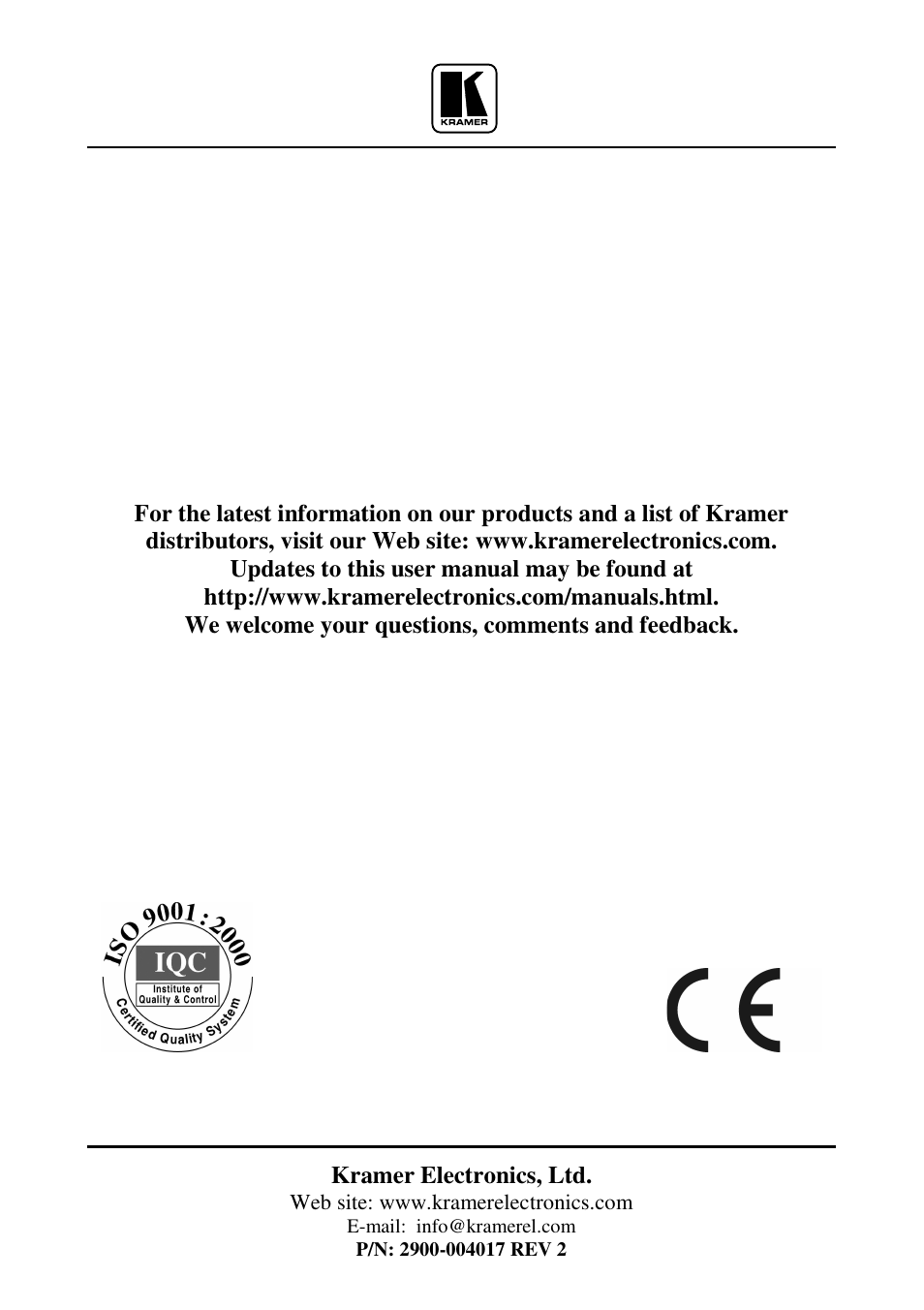 Kramer Electronics FC-14 User Manual | Page 12 / 12