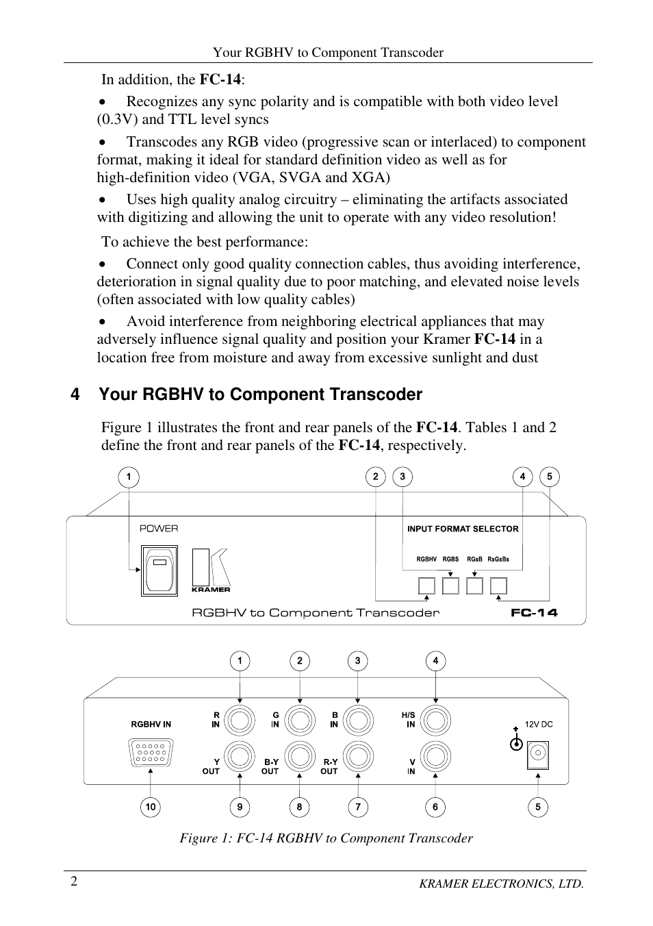 Kramer Electronics FC-14 User Manual | Page 4 / 12