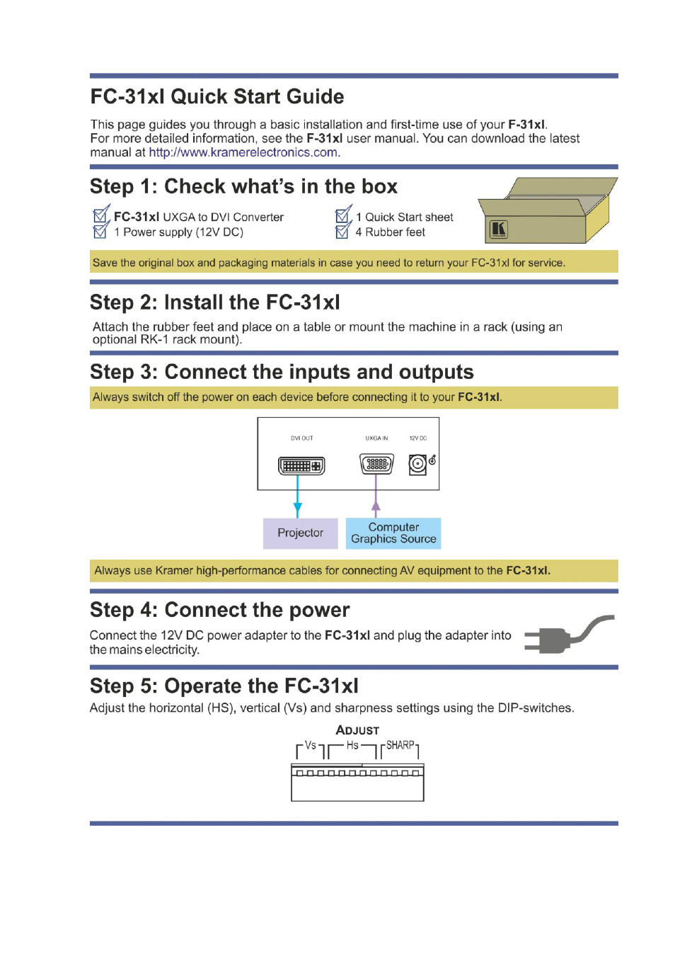 Kramer Electronics FC-31xl User Manual | Page 2 / 16