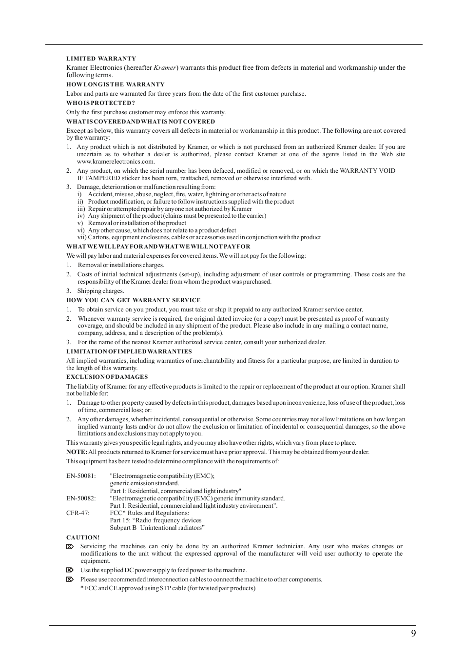 Kramer Electronics FC-32 User Manual | Page 11 / 12