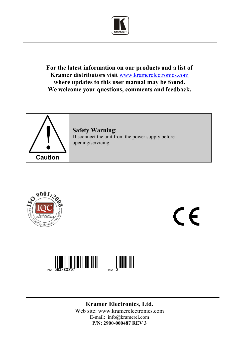 Kramer Electronics FC-32 User Manual | Page 12 / 12