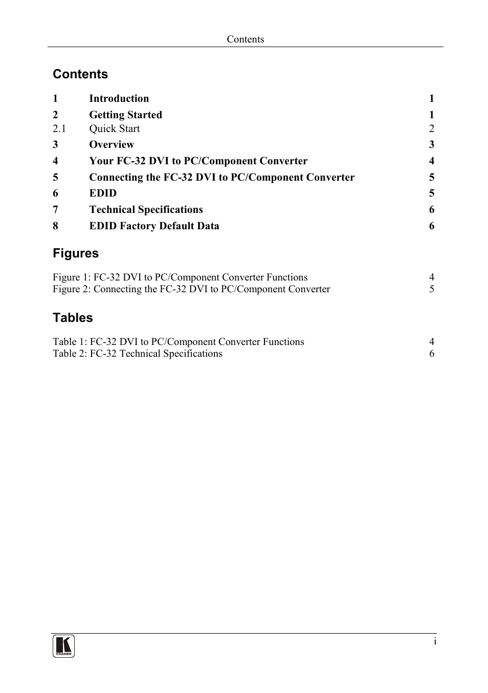 Kramer Electronics FC-32 User Manual | Page 2 / 12