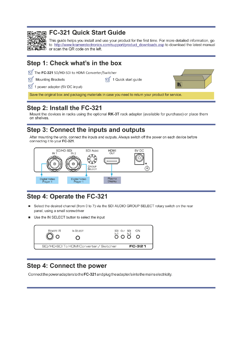 Kramer Electronics FC-321 User Manual | Page 2 / 14