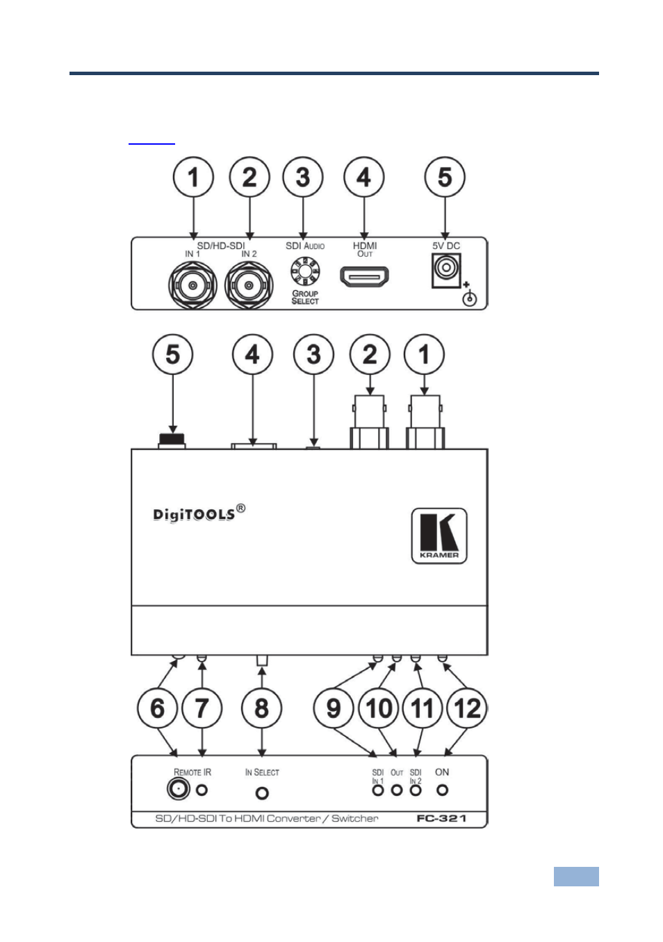 4 defining the fc-321, Defining the fc-321, 4defining the fc-321 | Kramer Electronics FC-321 User Manual | Page 8 / 14